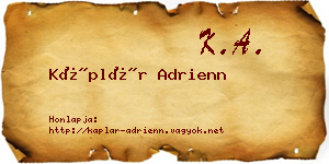 Káplár Adrienn névjegykártya